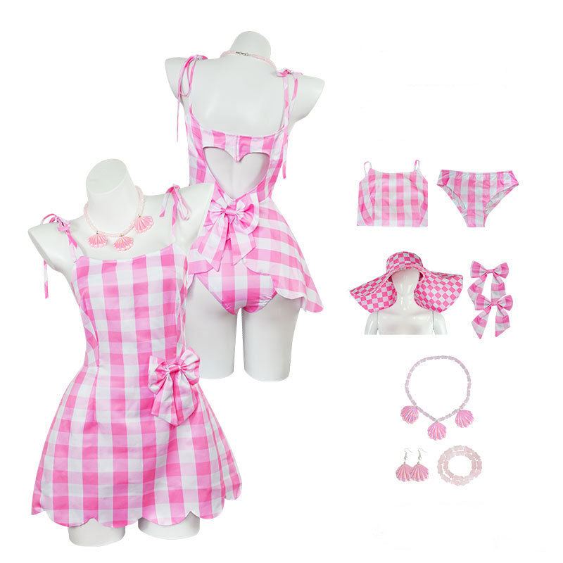 barbie movie 2023 barbie dress cosplay costumes with hat 1