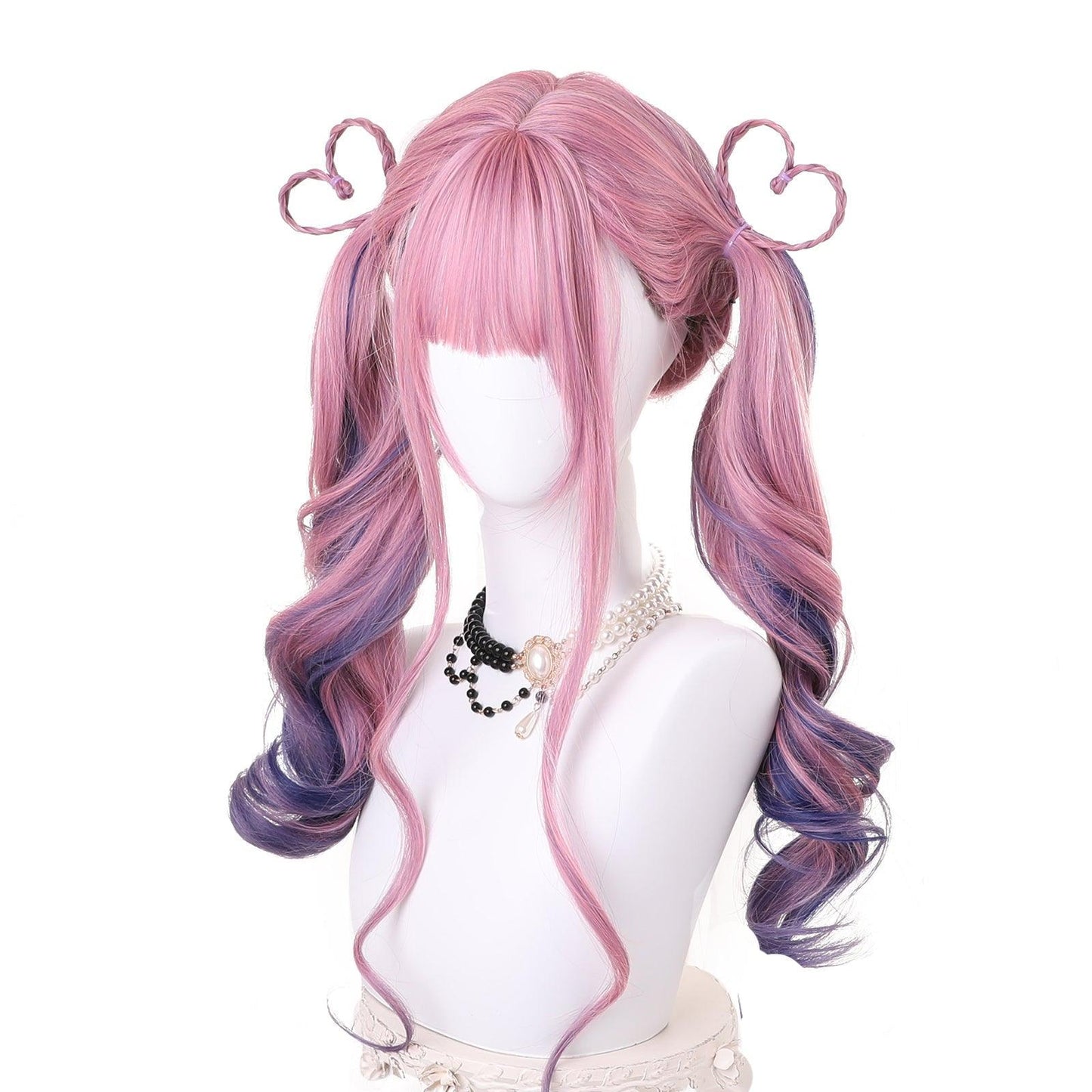 coscrew rainbow candy wigs pink gradient purple long lolita wig loli 008