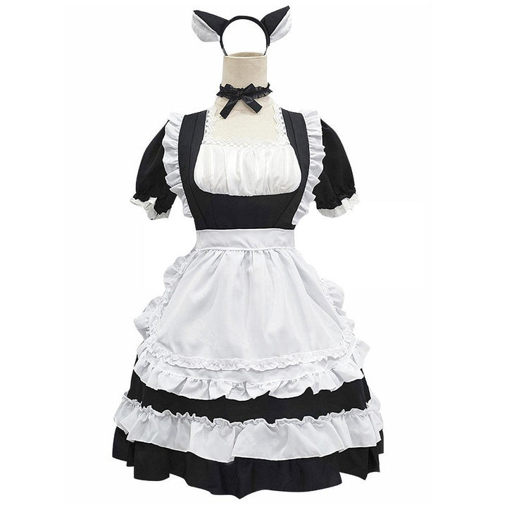 Original Black Cute Cat Maid Outfit Lolita Dress Daily Fancy College Dress Cosplay Costume