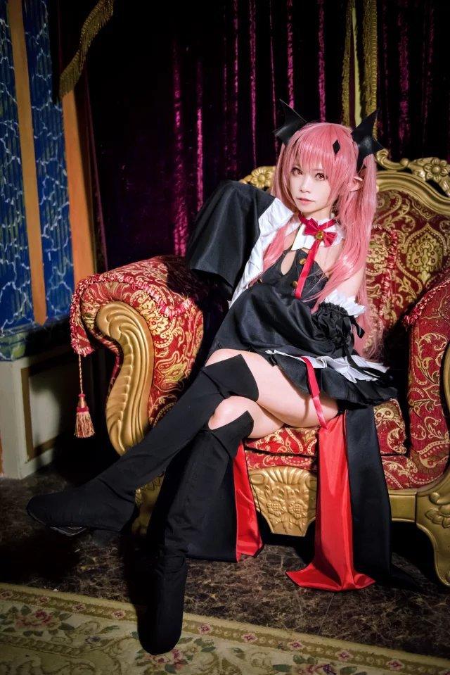 Seraph of The End Witch Vampire Krul Tepes Maid Outfit Lolita Dress Fancy Cosplay Costume