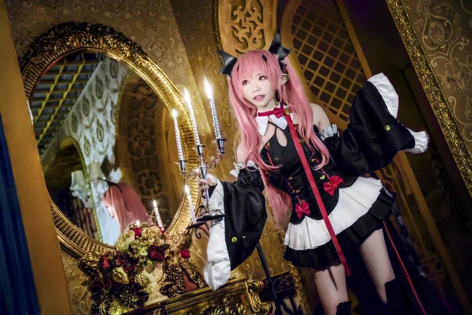 Seraph of The End Witch Vampire Krul Tepes Maid Outfit Lolita Dress Fancy Cosplay Costume