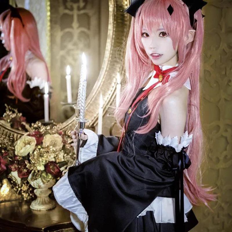 Seraph of The End Witch Vampire Krul Tepes Maid Outfit Lolita Dress Fancy Cosplay Costume