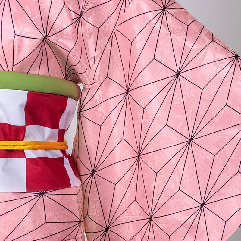 anime demon slayer kimetsu no yaiba nezuko kamado kimono cosplay costume with props