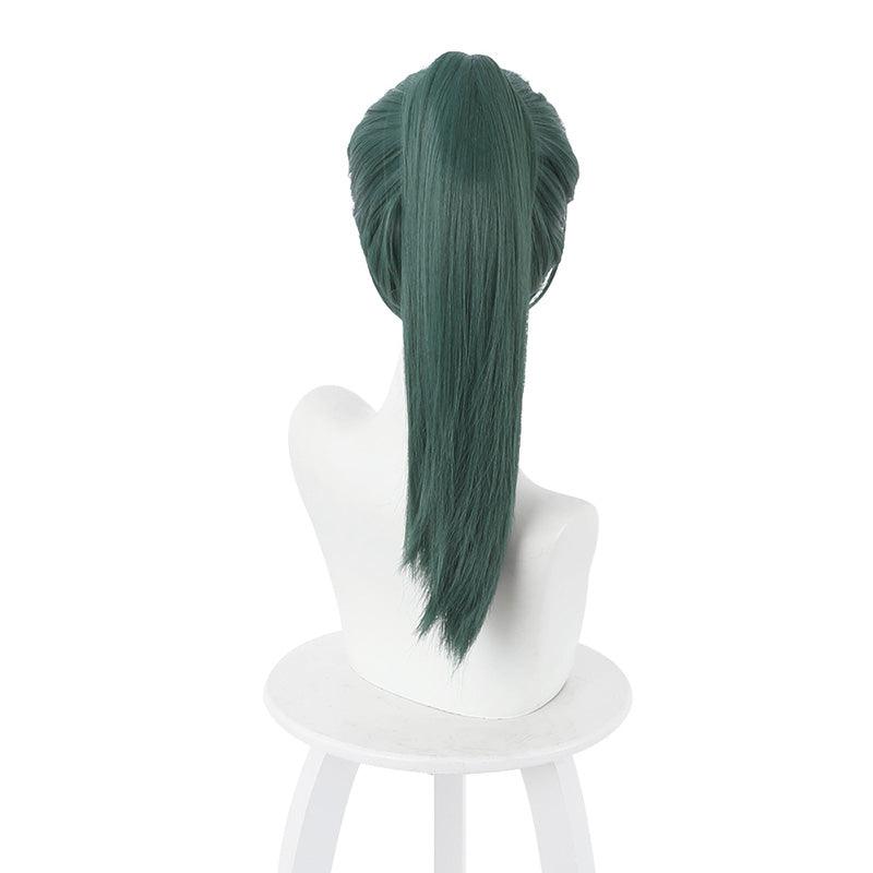anime jujutsu kaisen maki zenin long dark green cosplay wigs