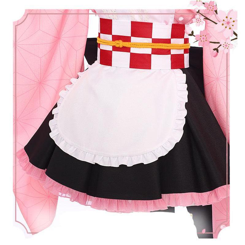 anime demon slayer kimetsu no yaiba nezuko kamado kimono maid outfit cosplay costumes