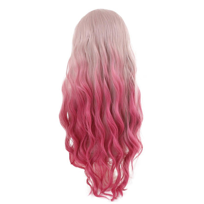 coscrew rainbow candy wigs light pink gradient rose pink long lolita wig loli 027
