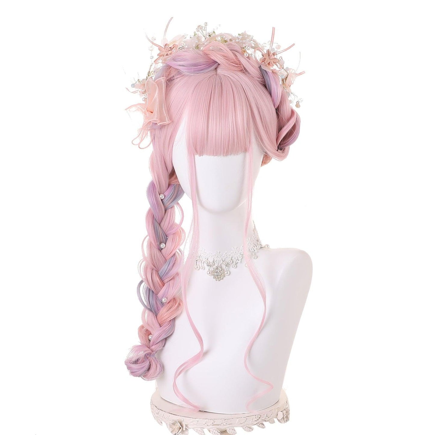 coscrew Rainbow Candy Wigs Pink Long Lolita Wig LOLI-022 - coscrew