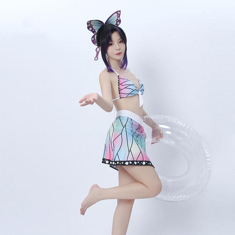 anime demon slayer kimetsu no yaiba kochou shinobu swimsuit cosplay costumes 3