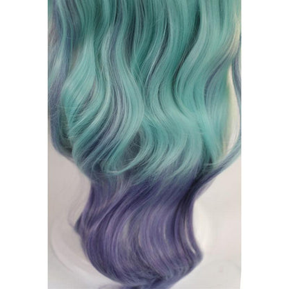 Game LOL KDA All Out Seraphine 100cm Long Green Gradient Purple Wavy Cosplay Wigs