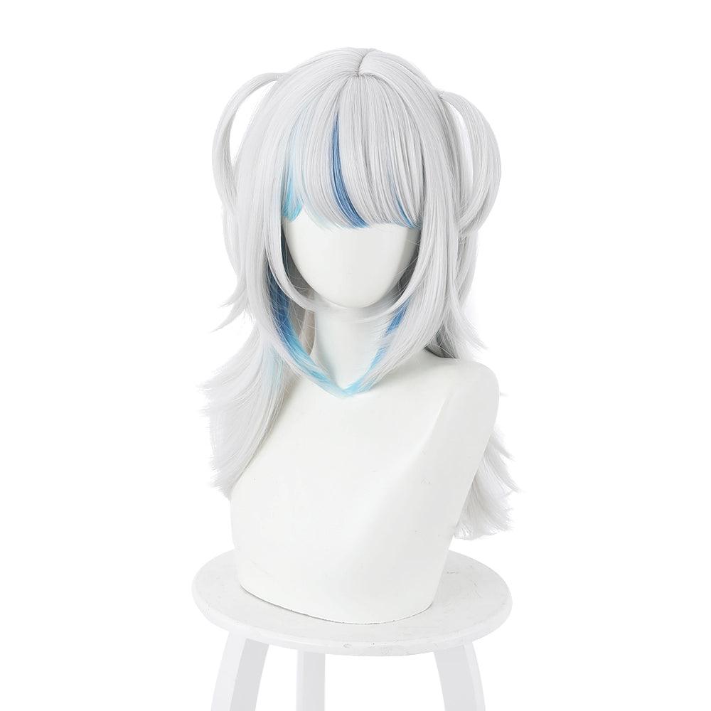 coscrew hololive virtual vtuber gawr gura white and blue medium cosplay wig 444c