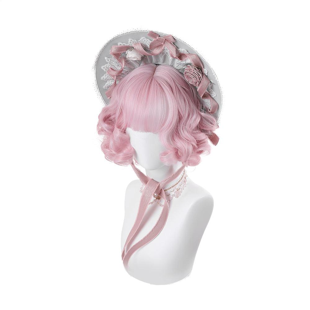 coscrew rainbow candy wigs pink light green medium lolita wig loli 011