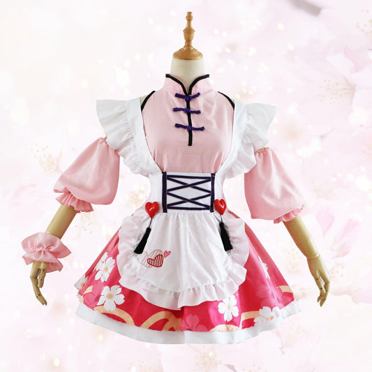 Honor of Kings Xiao Qiao Pink Maid Outfit Lolita Dress Anime Game Fancy Cosplay Costume