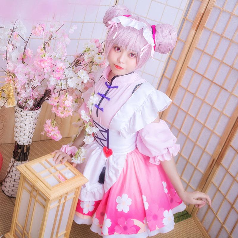 Honor of Kings Xiao Qiao Pink Maid Outfit Lolita Dress Anime Game Fancy Cosplay Costume