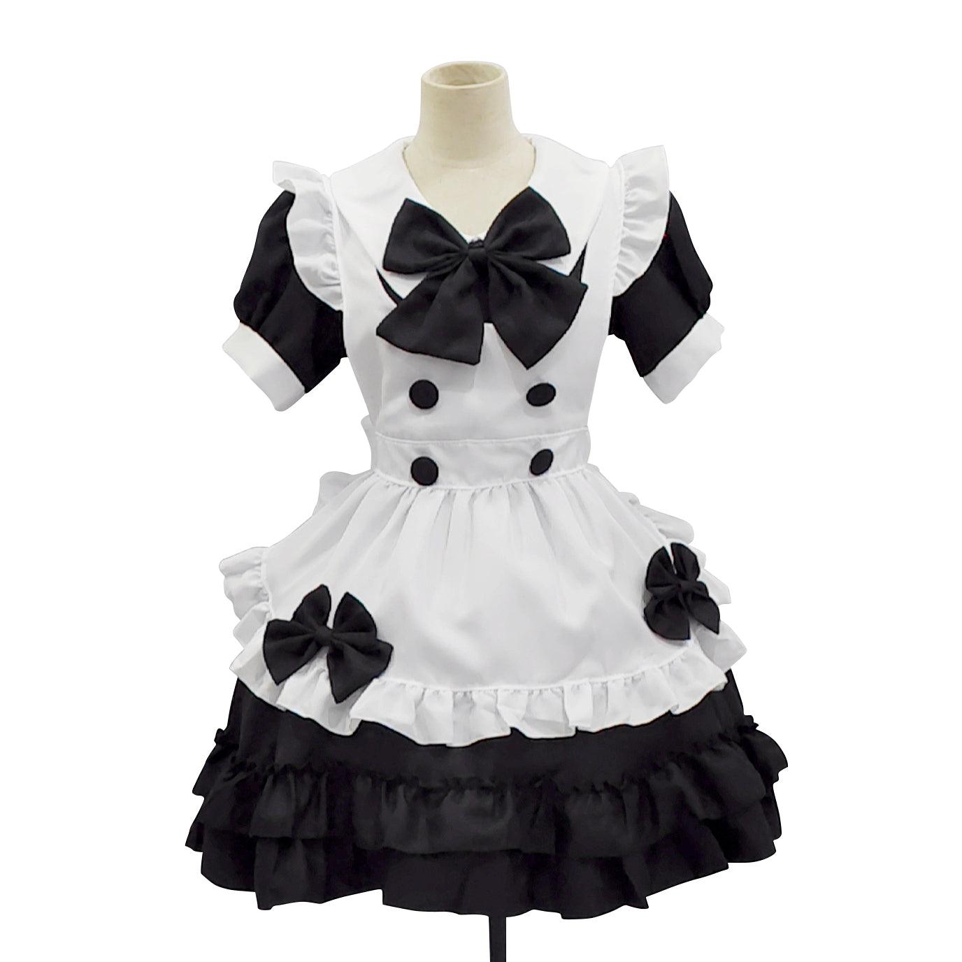 Cafe Waiter Maid Outfit Lolita Dress women clothing Cute Fancy Dress Cosplay Costume