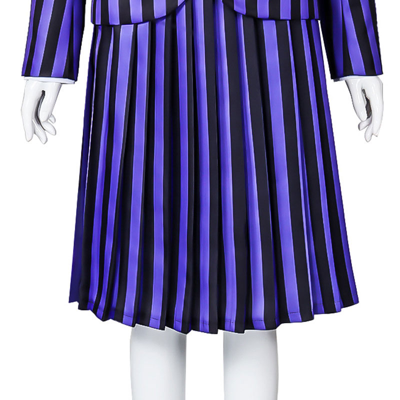 the addams family wednesday addams purple uniform cosplay costume