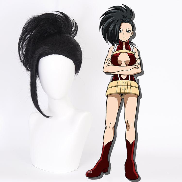 coscrew anime my hero academia yaoyorozu momo black short cosplay wig qx11