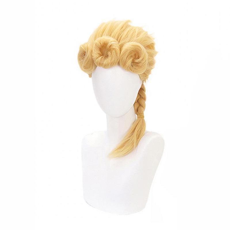 anime jojos bizarre adventure golden wind giorno giovanna long blonde cosplay wigs