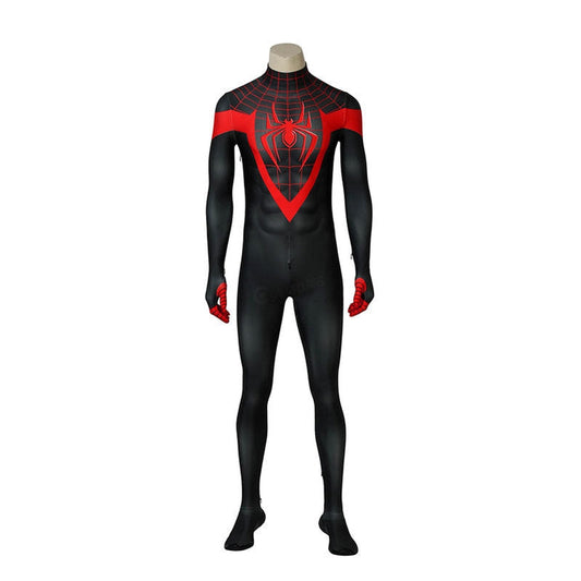 movie spider man into the spider verse miles morales spiderman elastic force jumpsuit cosplay costume with free headgear 1