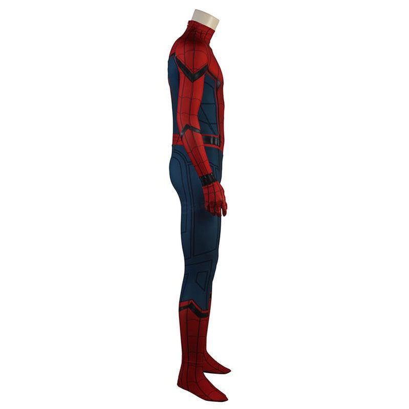 movie spider man homecoming peter parker spiderman jumpsuit elastic force cosplay costume with headgear