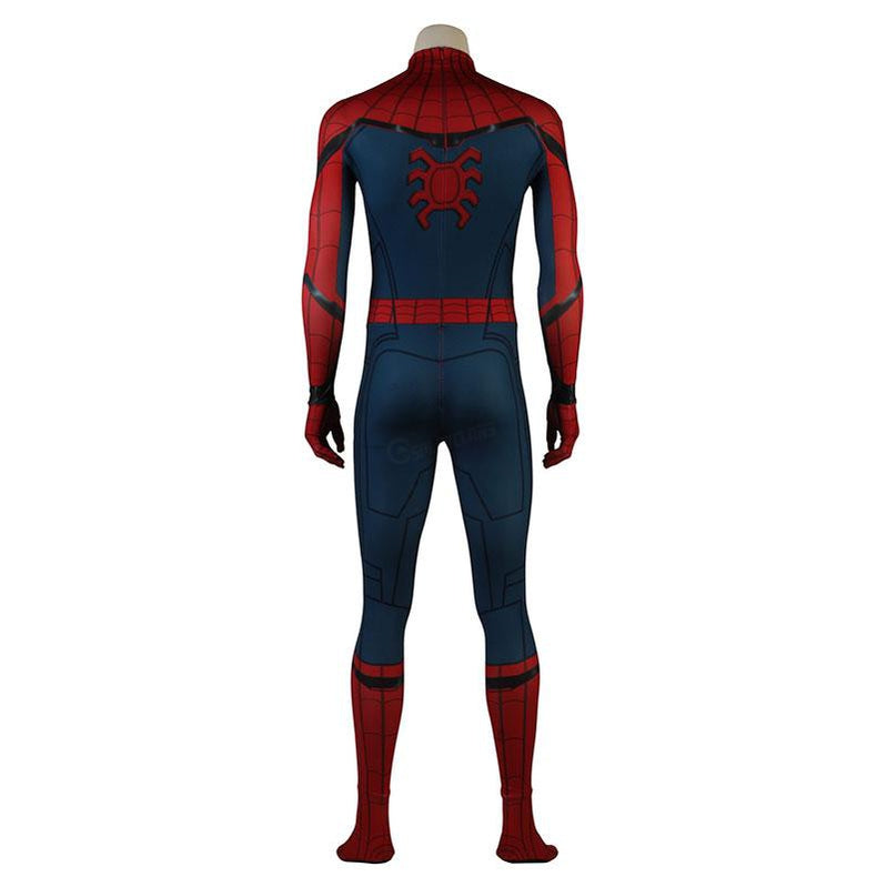 movie spider man homecoming peter parker spiderman jumpsuit elastic force cosplay costume with headgear