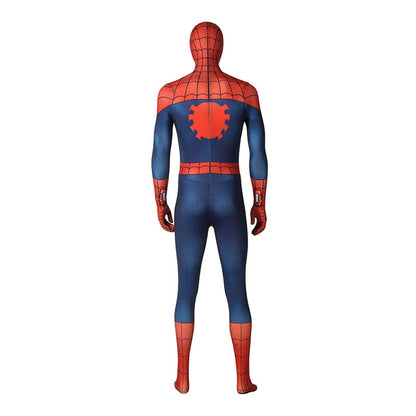 ultimate spider man season1 peter parker spiderman elastic force jumpsuit cosplay costume with free headgear