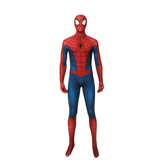 spider man elastic force jumpsuit cosplay costume with free headgear