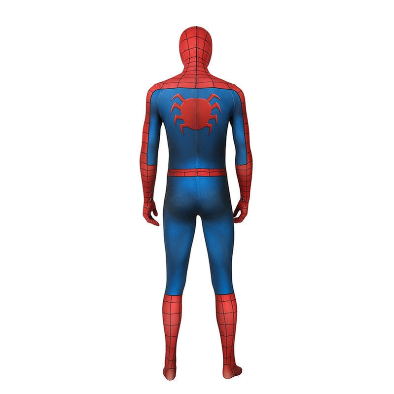 spider man elastic force jumpsuit cosplay costume with free headgear