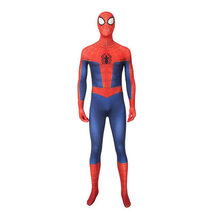 movie spider man into the spider verse spider man peter parker spiderman jumpsuit cosplay costume with free headgear