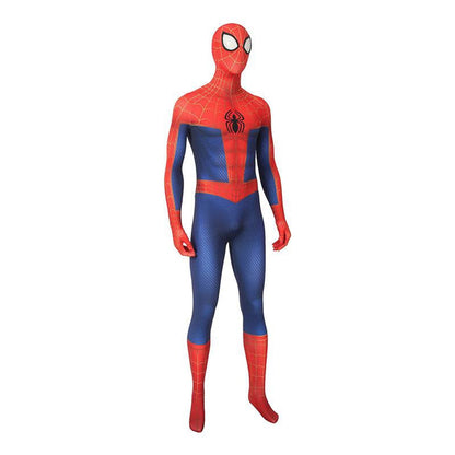 movie spider man into the spider verse spider man peter parker spiderman jumpsuit cosplay costume with free headgear