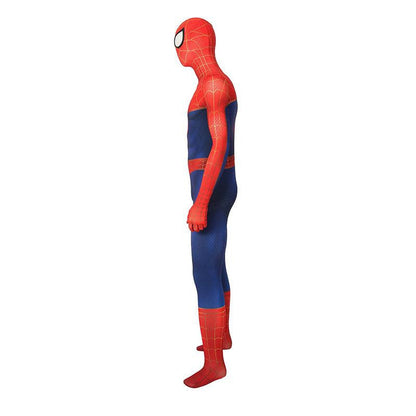 movie spider man into the spider verse spider man peter parker spiderman jumpsuit cosplay costume with free headgear