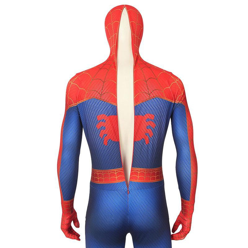 movie spider man into the spider verse spider man peter parker spiderman jumpsuit cosplay costume with free headgear