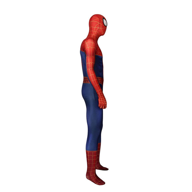 spider man into the spider vers peter parker spiderman jumpsuit elastic force cosplay costume with headgear