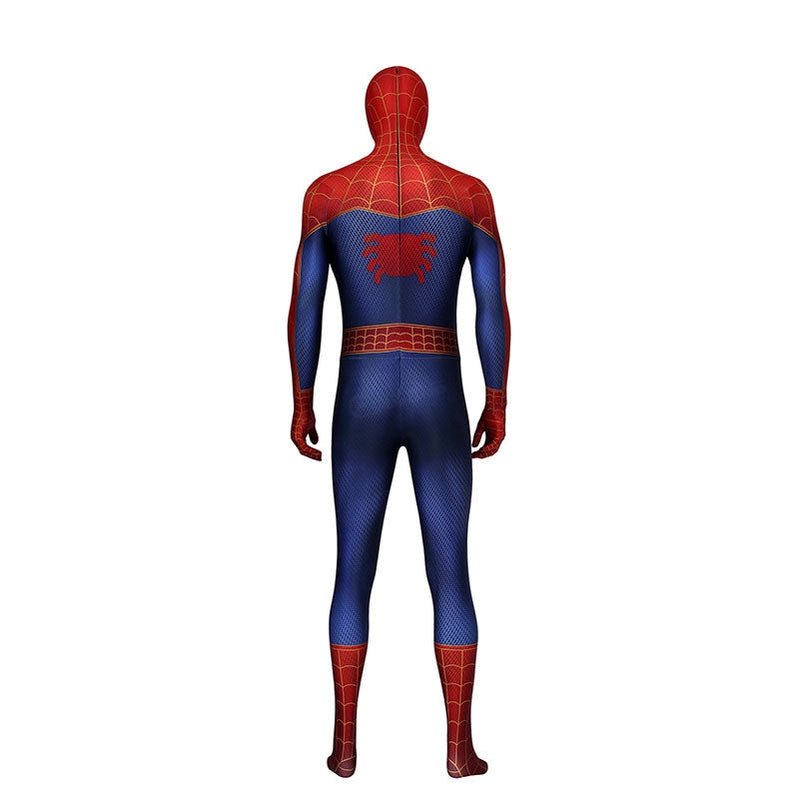 spider man into the spider vers peter parker spiderman jumpsuit elastic force cosplay costume with headgear