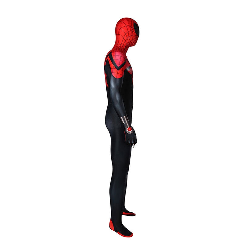 superior spider man peter parker spiderman elastic force cosplay costume jumpsuit with headgear