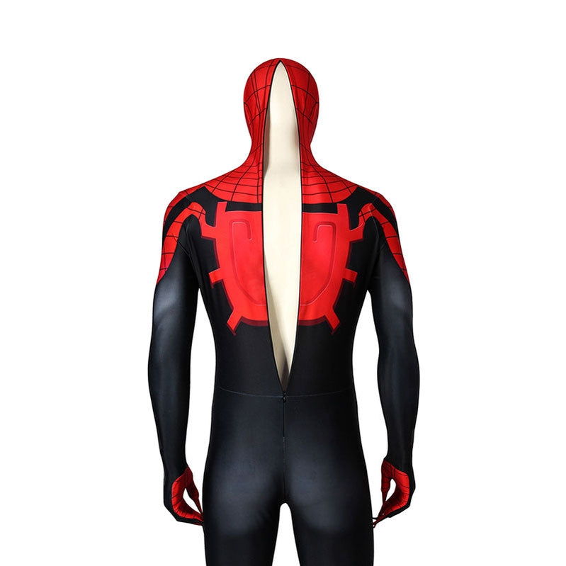 superior spider man peter parker spiderman elastic force cosplay costume jumpsuit with headgear