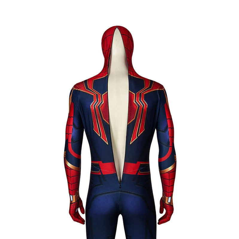 movie spider man far from home peter parker spiderman jumpsuit elastic force cosplay costume with headgear 1