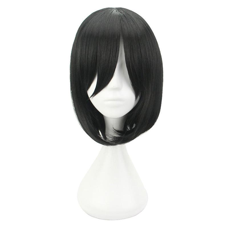 anime attack on titan mikasa ackerman short black cosplay wigs