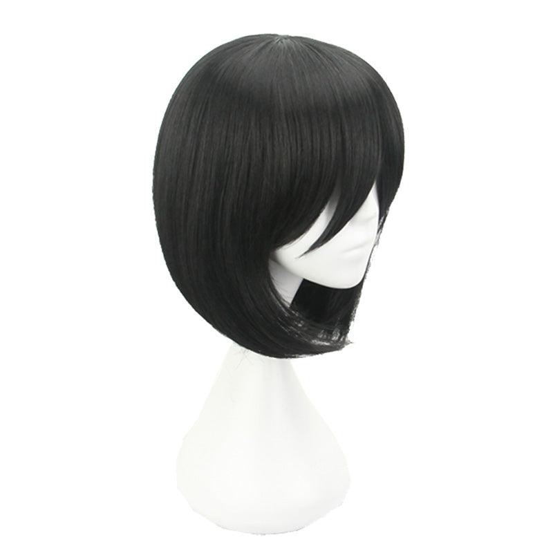 anime attack on titan mikasa ackerman short black cosplay wigs