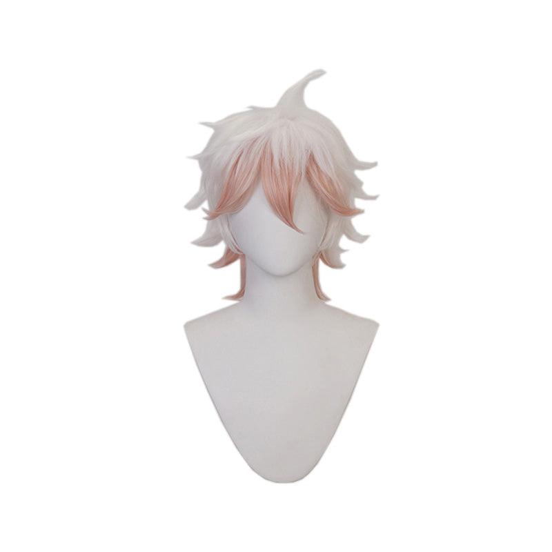 anime danganronpa 2 goodbye despair nagito komaeda white fade pink cosplay wigs