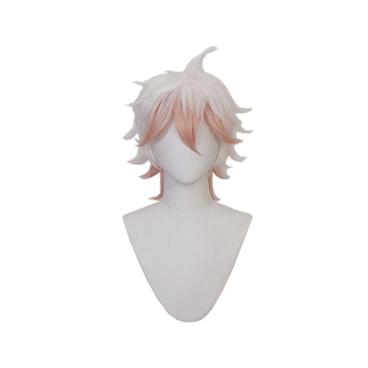anime danganronpa 2 goodbye despair nagito komaeda white fade pink cosplay wigs