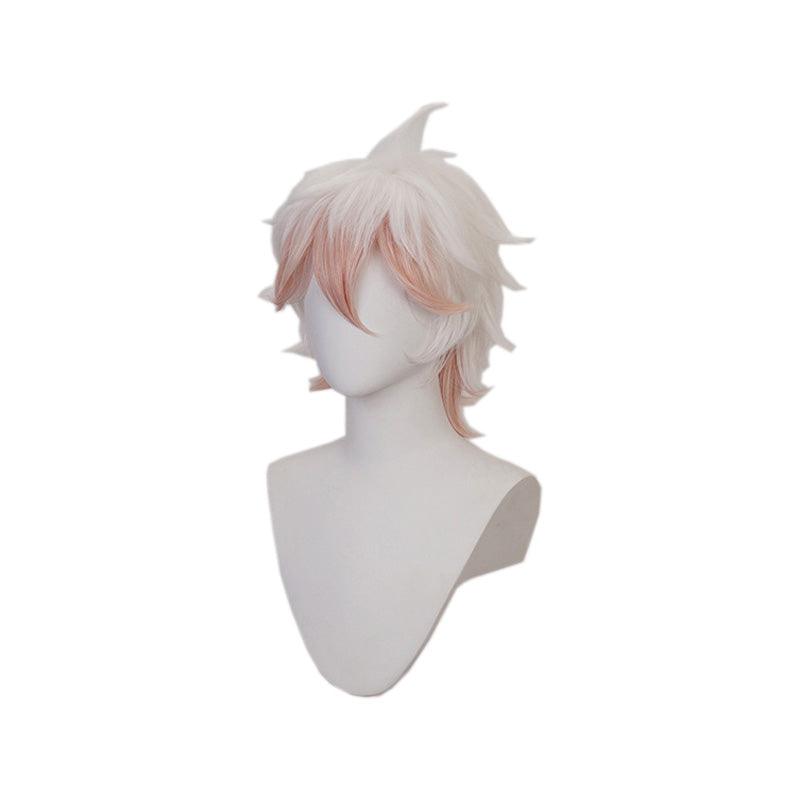 anime danganronpa 2 goodbye despair nagito komaeda white fade pink cosplay wigs