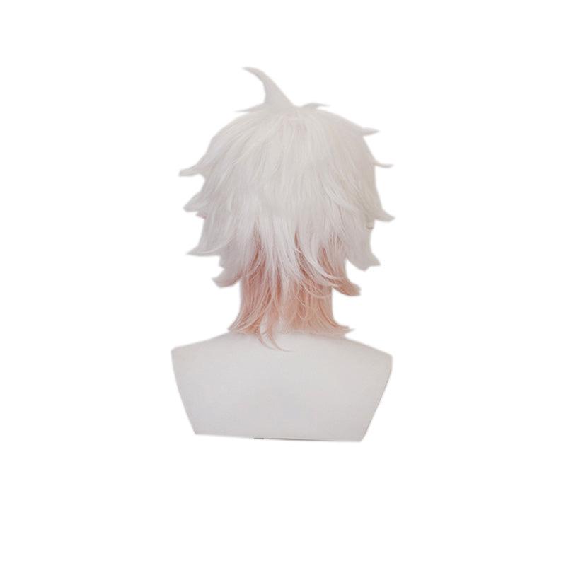 anime danganronpa 2 goodbye despair nagito komaeda white fade pink cosplay wigs
