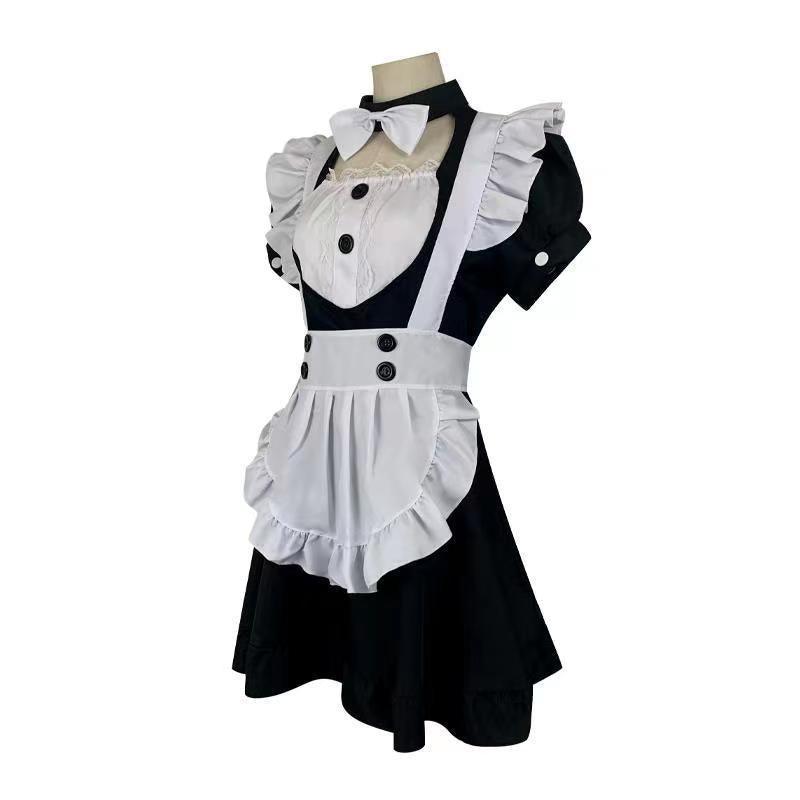 Black White Gothic Maid Outfit Lolita Dress Anime Game Cross Dress Fancy Cosplay Costume