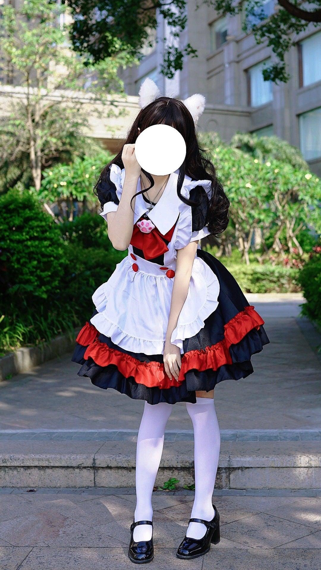 Dark Gothic College Style Little Devil Witch Maid Outfit Lolita Dress Cosplay Costume