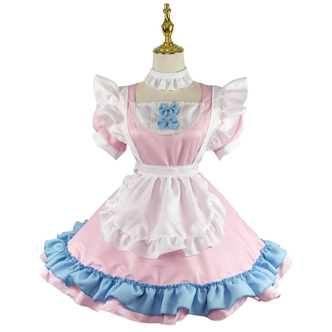 Pink and Blue Large Size Maid Outfit Lolita Dress for Man Woman Fancy Cosplay Costume