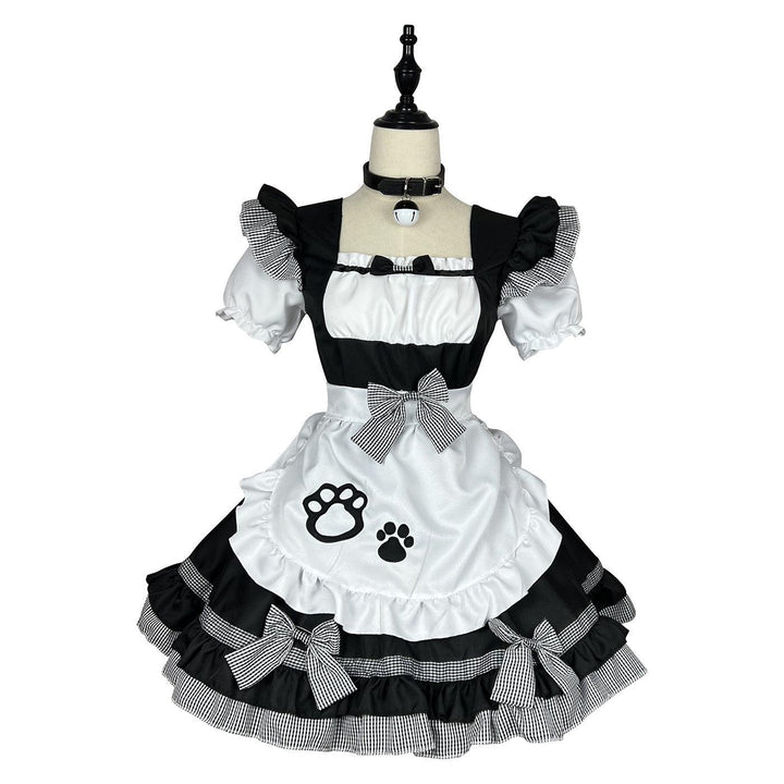 Japanese Black and White Classic Catgirl Maid Outfit Plus Size Lolita Fancy Dress Cosplay