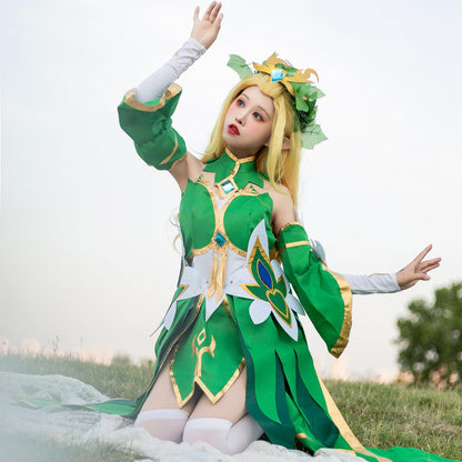 Honor of Kings Wang Zhao Jun Elf Princess Game Skin Maid Outfit Fancy Cosplay Costume