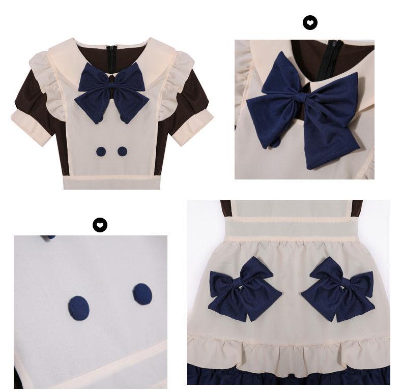 Cafe Waiter Anime Brown Maid Outfit Lolita Dress Japanese Cute Fancy Dress Cosplay Costume