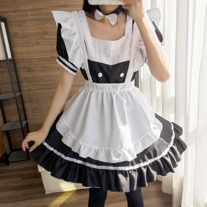 Bunny Ears Black White Large Maid Outfit Lolita Dress Anime Game Fancy Cosplay Costume