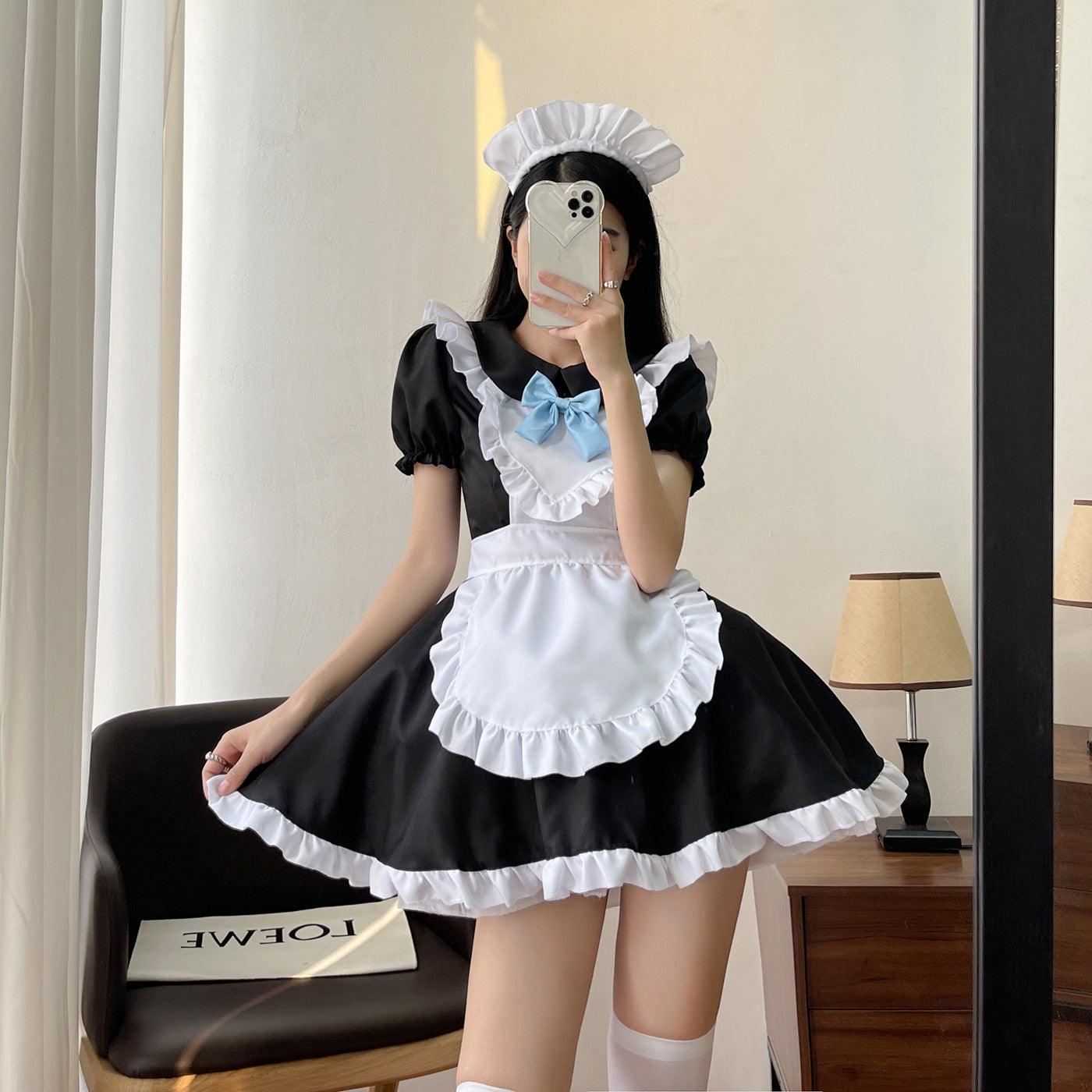 Classic Black White Akihabara Maid Outfit Lolita Dress Anime Game Fancy Cosplay Costume